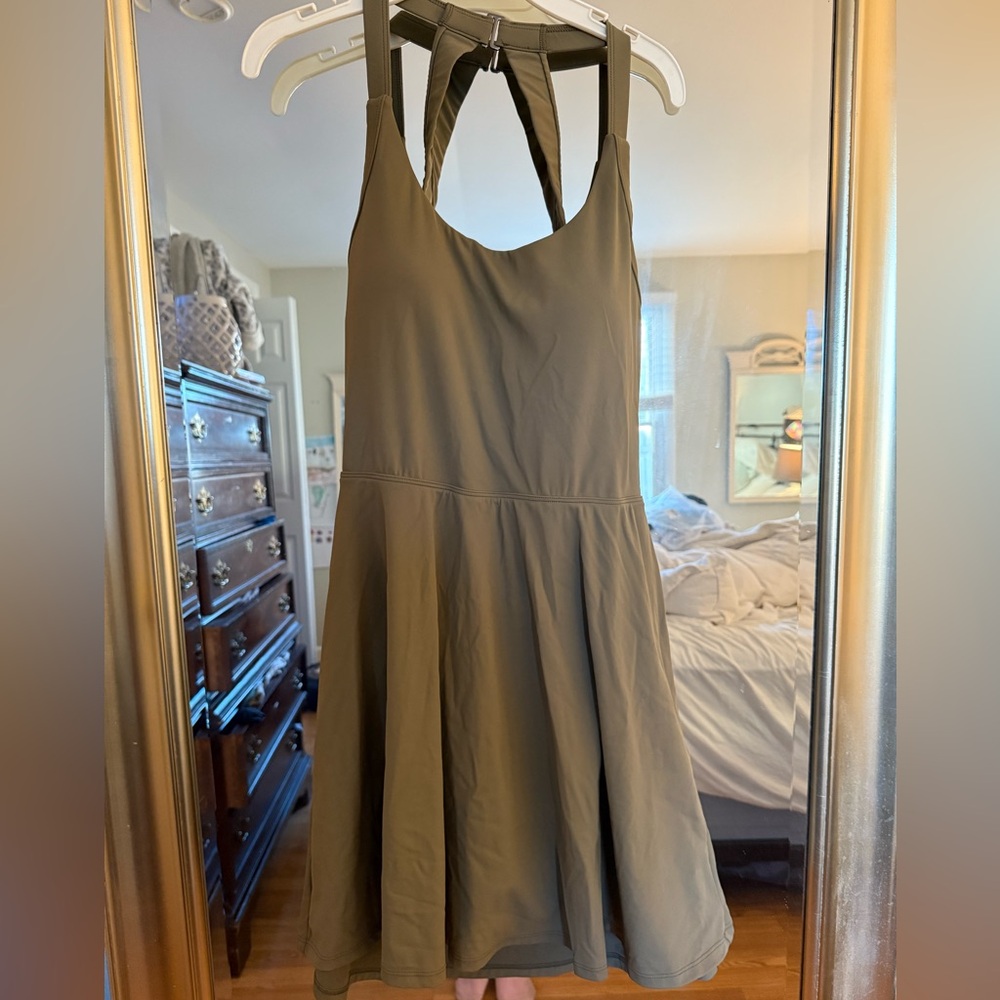 Halara Olive Green Halter Dress/skort